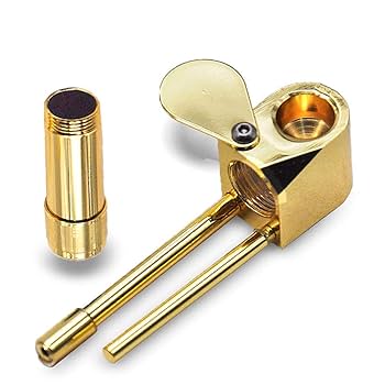 工芸品 Gold pocket pipe 工芸品 Gold pocket pipe Gold Fumed Flower Glass Pipe - P2996